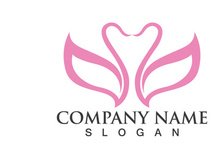 Swan Bird Love Symbol Logo Vector