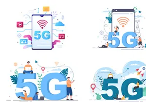 15 5G Network Wireless Technology Smartphone Vector