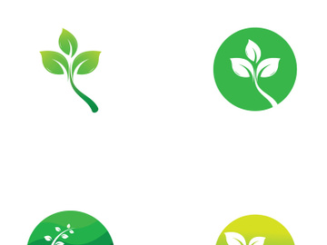 Natural green leaf logo design. preview picture