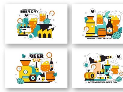 10 International Beer Day Illustration