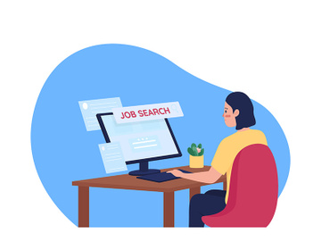 Online job hunting flat concept vector illustration preview picture