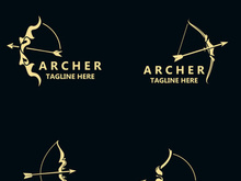 Crossbow logo image archery arrow vector, elegant modern simple icon design template