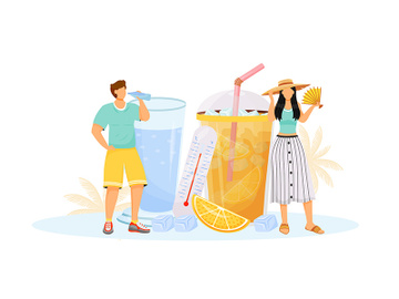 Summer flat concept vector illustration preview picture