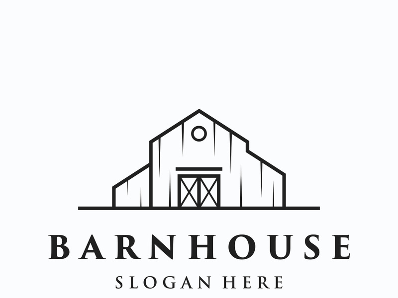 Logo design of organic farm house or barn or barn and animal farmhouse vintage.Vintage country logo.