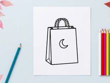 Minimalist shopping bag icon for retail branding. Clean vector tote design for e-commerce and marketing graphics.