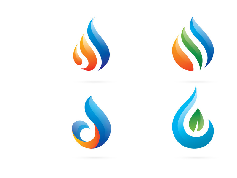 Abstract logo made with colorful water drop shape