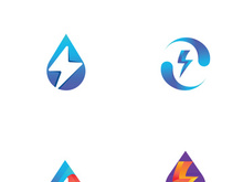 Colorful electric lightning logo design.