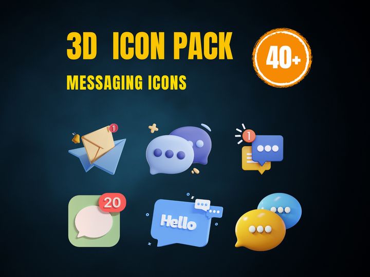 3D Icon for Messaging