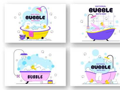 10 National Bubble Bath Day Illustration