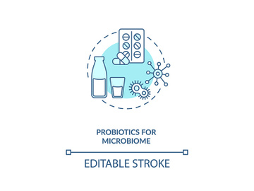 Probiotics for microbiome concept icon preview picture