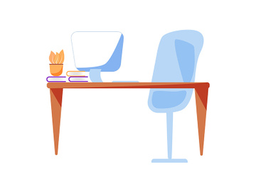 Office workspace flat color vector object preview picture