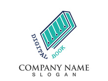 Digital book logo technology vector icon design