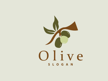 Olive Oil Logo, Olive Leaf Plant Herbal Garden Vector preview picture