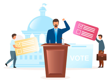 Political system metaphor flat vector illustration preview picture