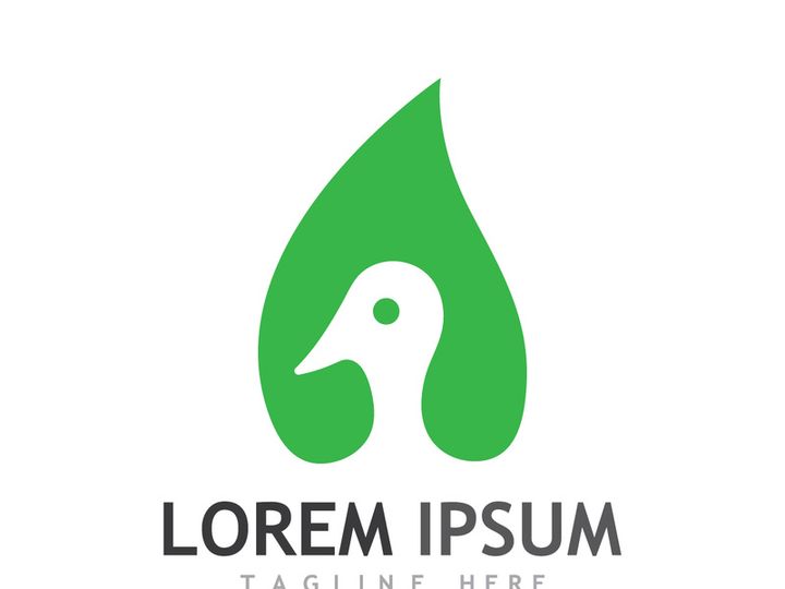 Natural green leaf logo design.