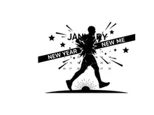 Silhouette of a person running on new year's day a new me