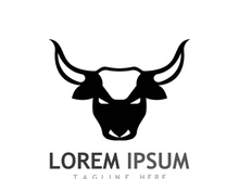 Vintage bull head horns logo