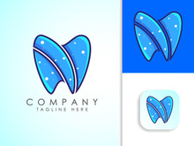 Dental clinic logo template, Dental gradient color logo design vector