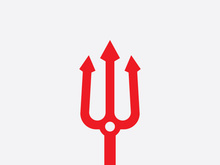 Red Trident logo icon design template