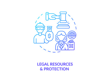 Legal resources and protection concept icon preview picture