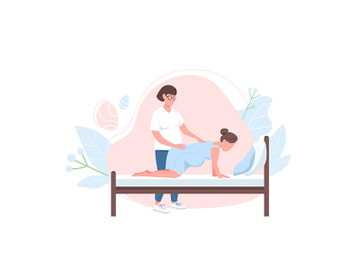Obstetrician with woman flat color vector faceless character preview picture