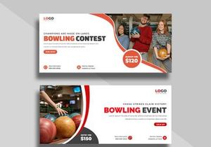 bowling contest social media cover template