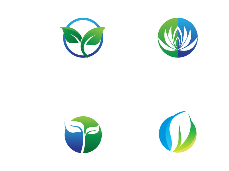 Modern colorful natural leaf logo design.