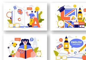 12 English Language Learning Illustration