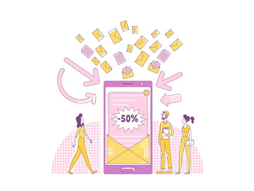 Email marketing thin line concept vector illustration preview picture