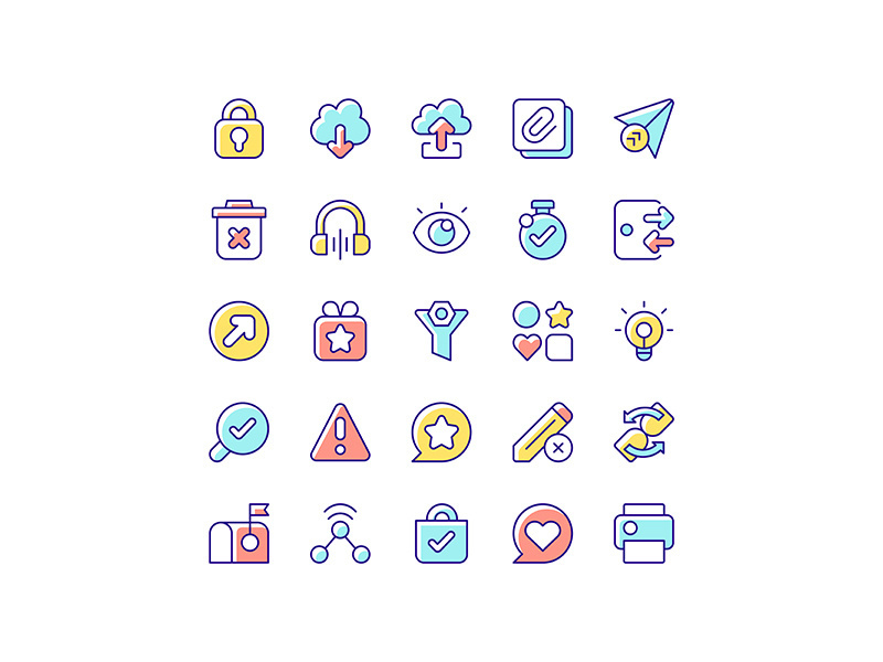 Interface RGB color icons set