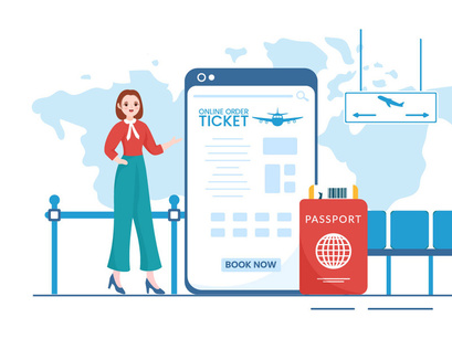 11 Online Travel Ticket Store Illustration