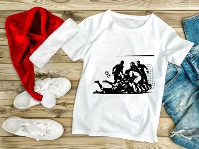 Rugby players in intense scrum formation during a match