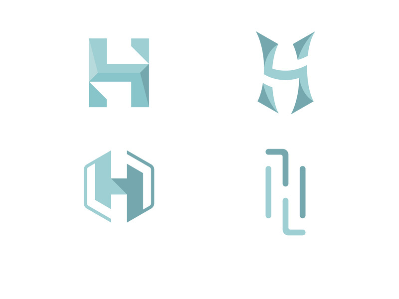 Letter h monogram logo design template