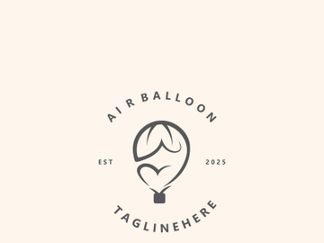 Air balloon logo creative design air transport symbol template simple illustration preview picture