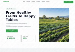 Agrivia Organic Farm Website Design | Sustainable Agriculture