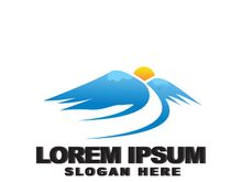 Mountain icon logo template vector illustration design