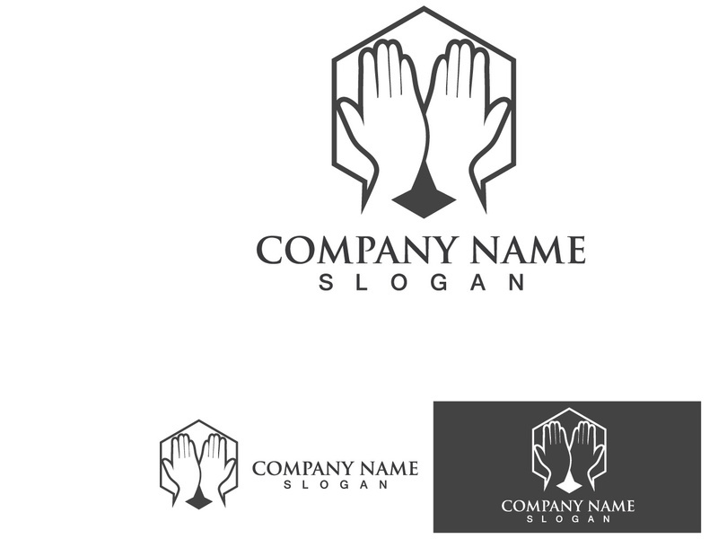 Together in Care. Raising Hand. Cupped Hand Logo Vector:: tasmeemME.com