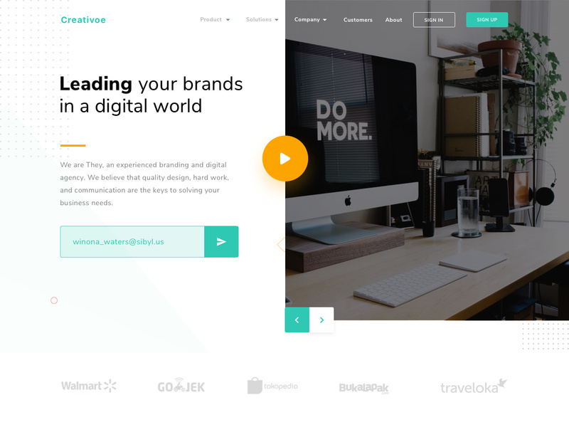 Creativoe Agency Landing Page