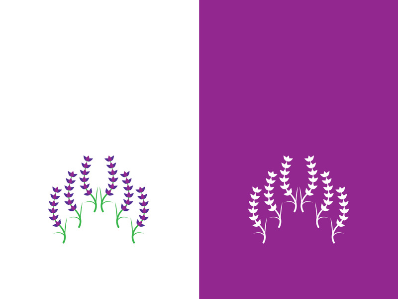 Fresh lavender flower logo vector flat design