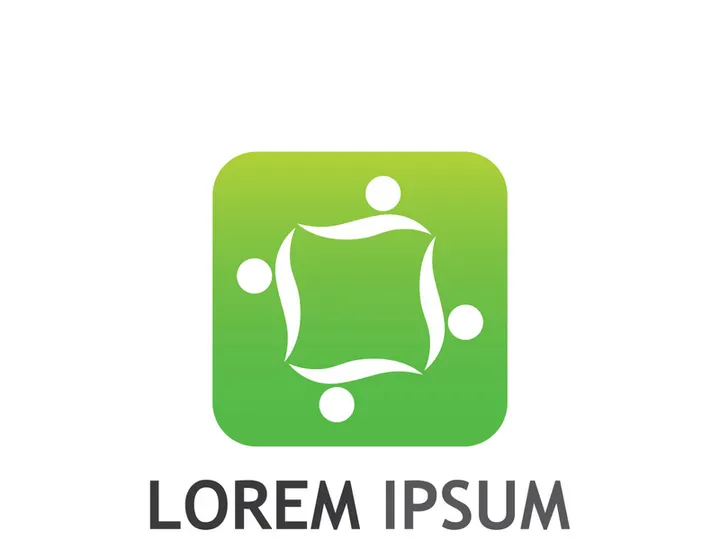 Community of people logo design with creative idea.