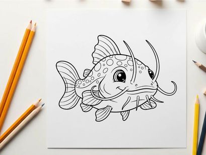 Cute cartoon pufferfish smiling underwater vector illustration