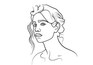Line Art Flower Drawing Women