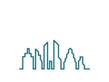 Modern city skyline icon silhouette vector illustration design