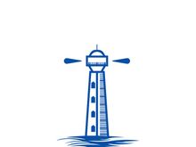 Lighthouse icon logo and vector illustration beacon tower design vintage symbol