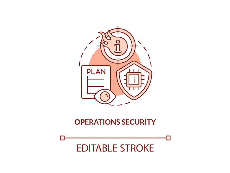 Operations security red concept icon