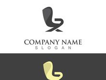 Chair furniture logo image creative design modern vector template