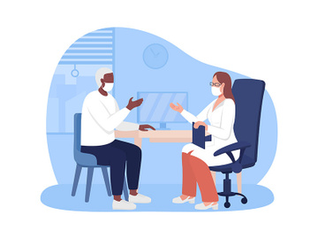 Personal physician appointment 2D vector isolated illustration preview picture