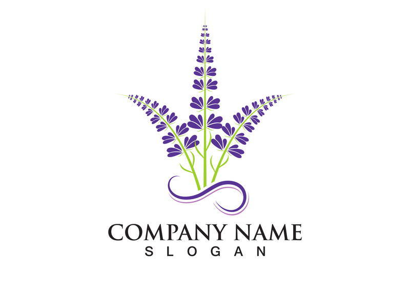 Fresh Lavender flower logo vector flat