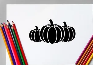 Silhouette of Pumpkins for Autumn or Halloween Decorations