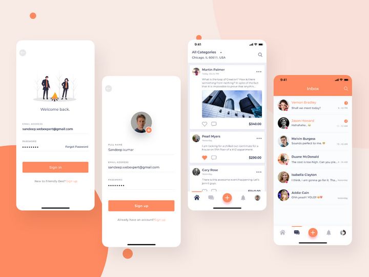 Social Mobile App Design